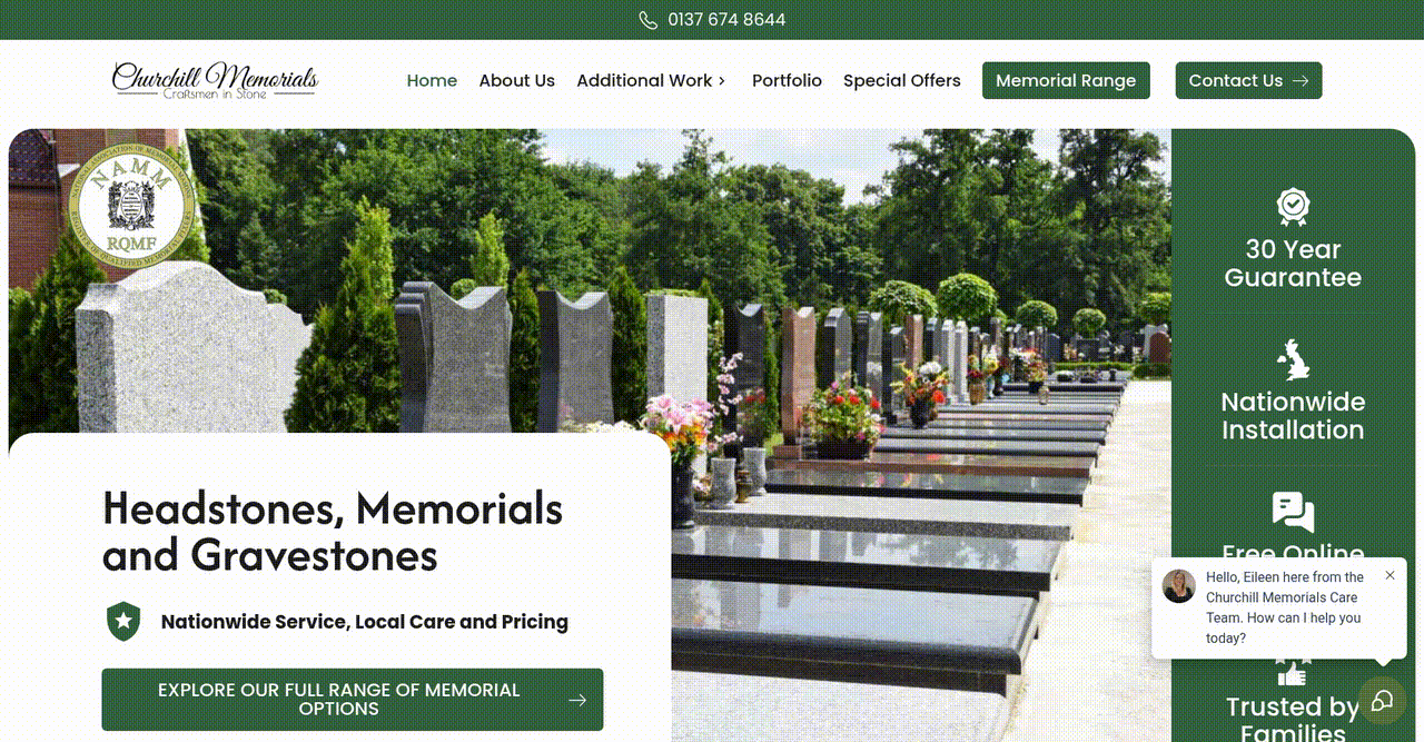 Business Transformation for Online Ordering and Memorial Services screenshot 1