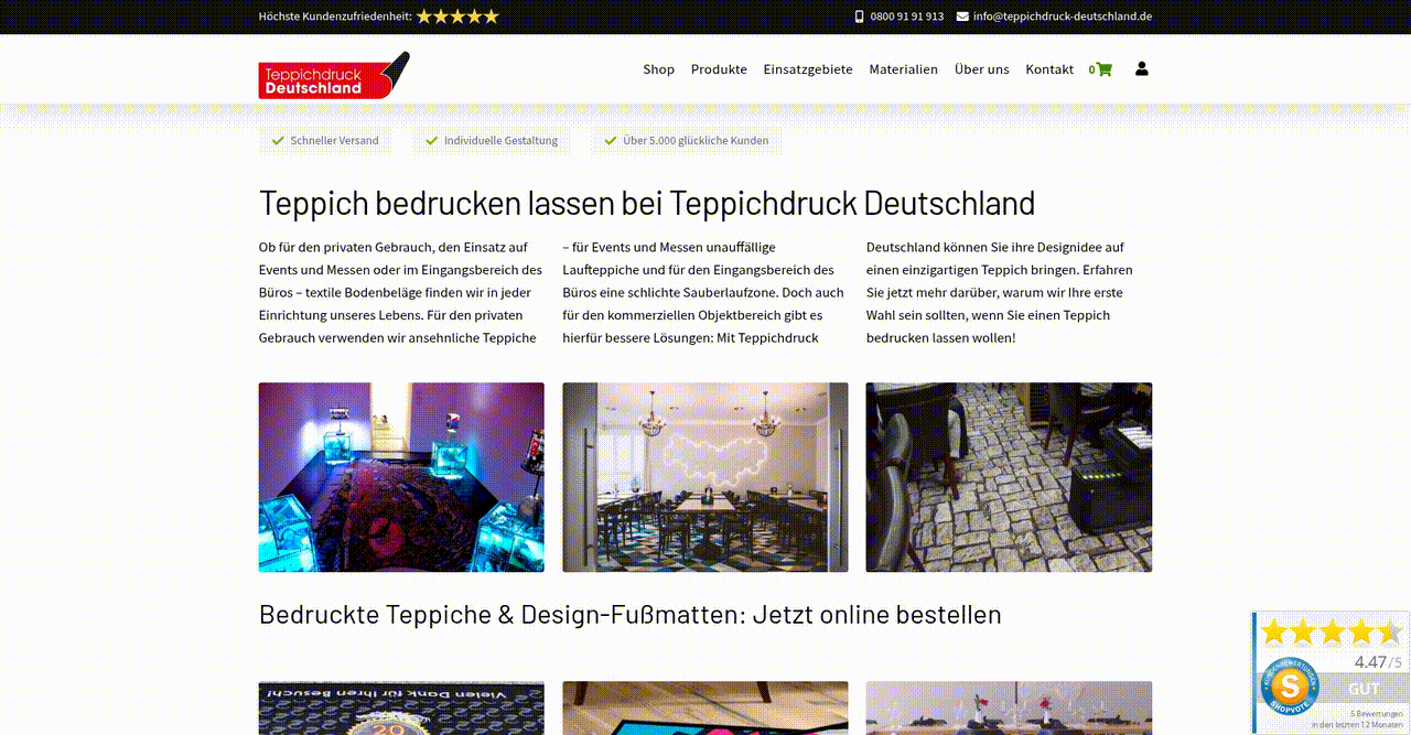 Business Transformation for Custom Printed Carpet Ordering and Design screenshot 1
